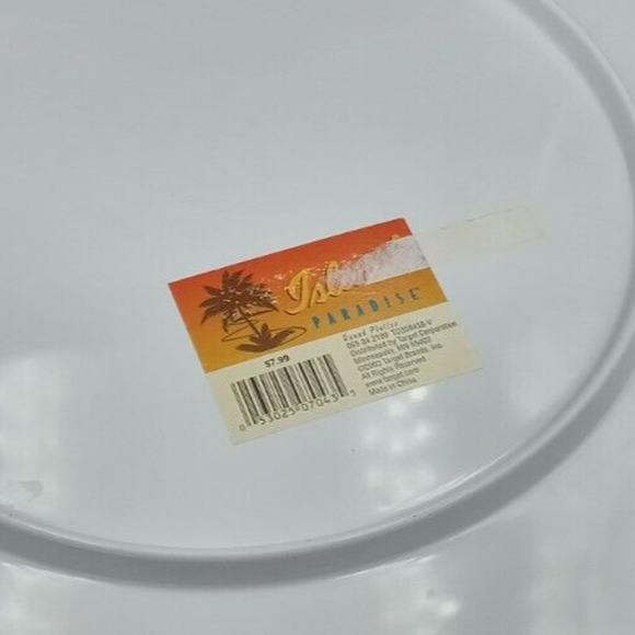 Very Pretty Melamine Island Paradise 2003 Target Corp. Round Parrot Platter 14" - Picture 3 of 3